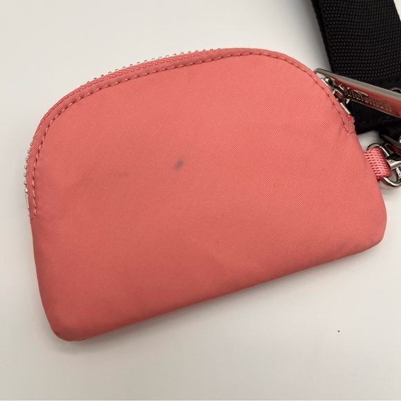 Lululemon Dual Pouch Wristlet Pink Plush Tide Fuzzy Keychain Zippered Pouches - Picture 3 of 7